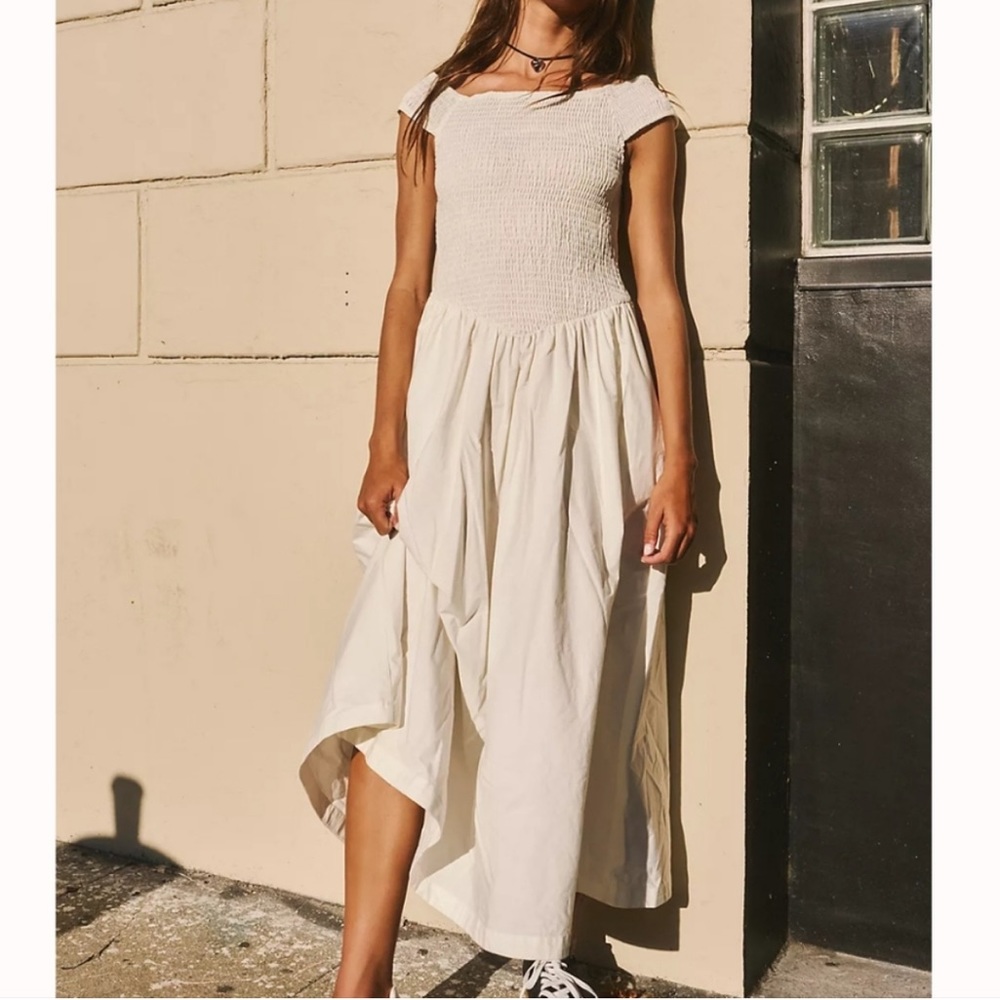 Free People Cream Midi Dress